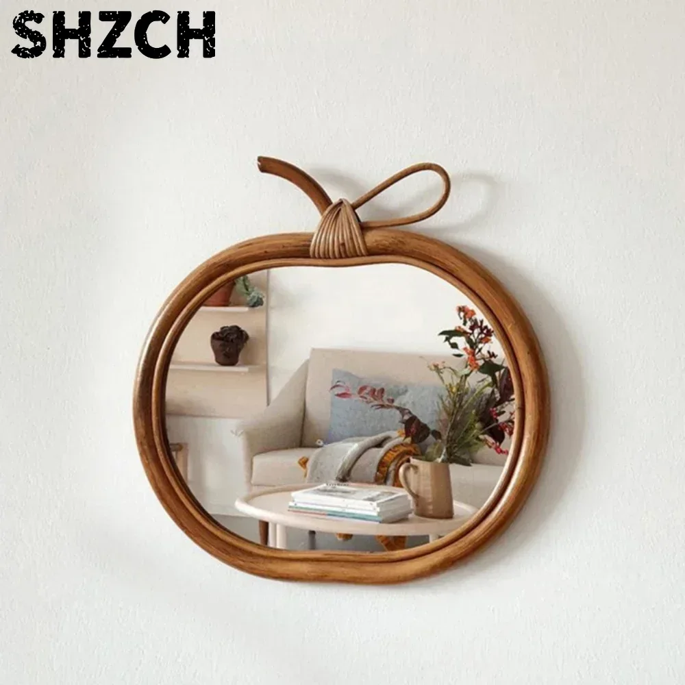 Rattan Mirror Round - Настенное зеркало из натурального ротанга для