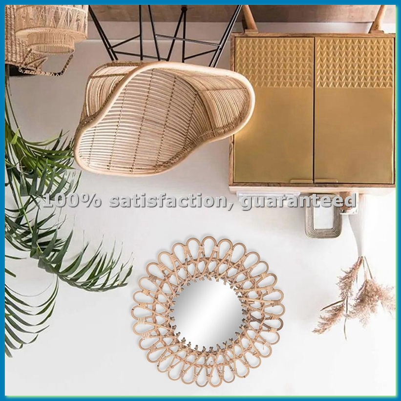 Rattan Mirror Round - Настенное зеркало из ротанга в скандинавском