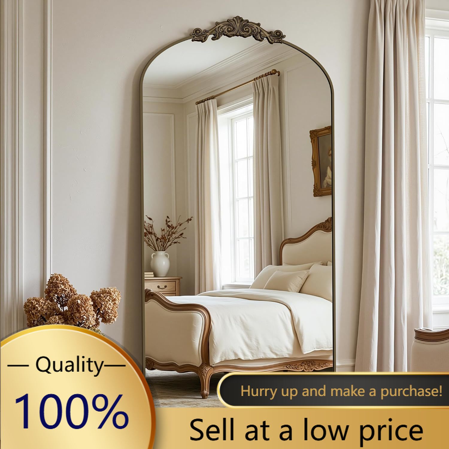 Arch Mirror Leaning - Винтажное напольное зеркало в полный рост,