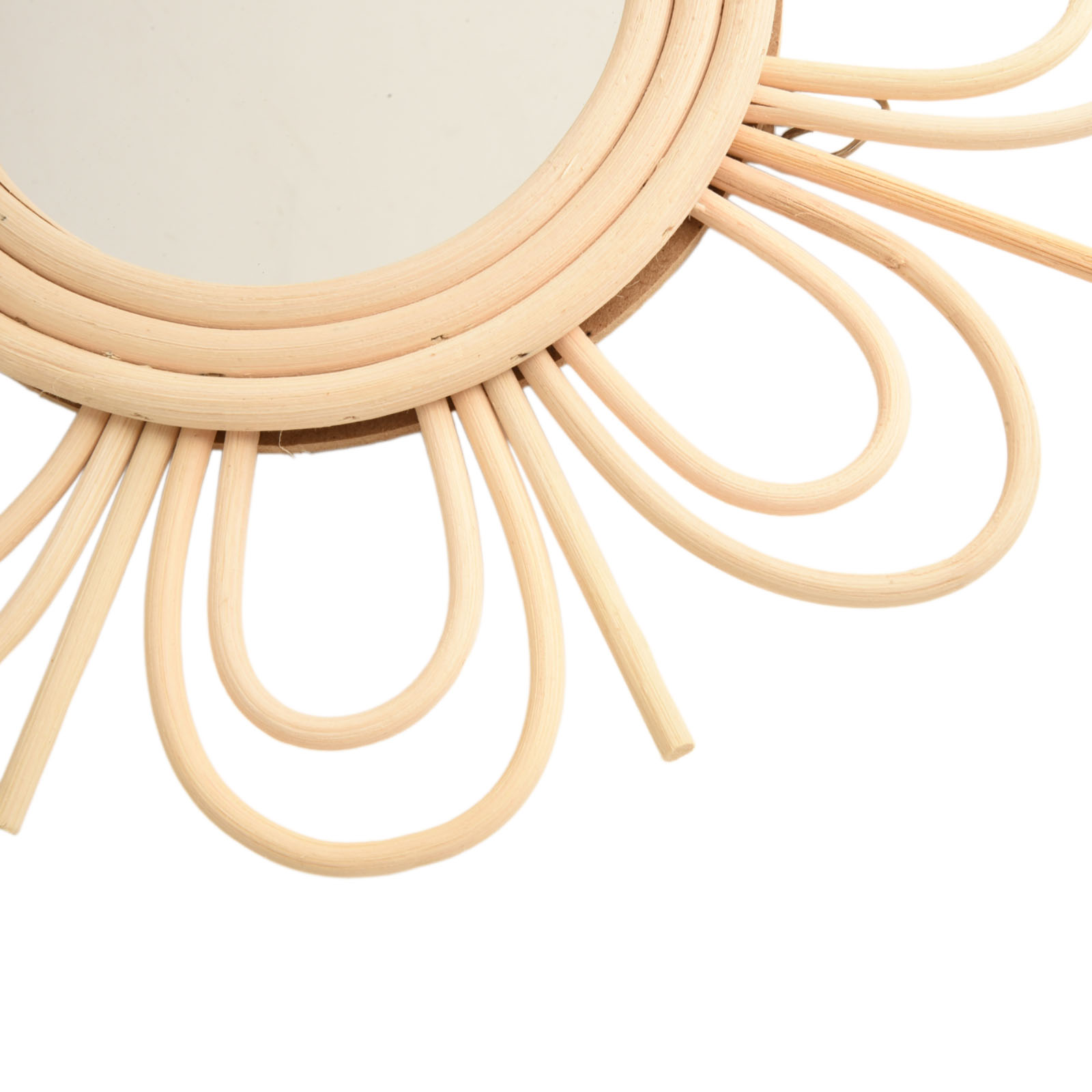 Rattan Mirror Round - Богемное подвесное зеркало из ротанга с