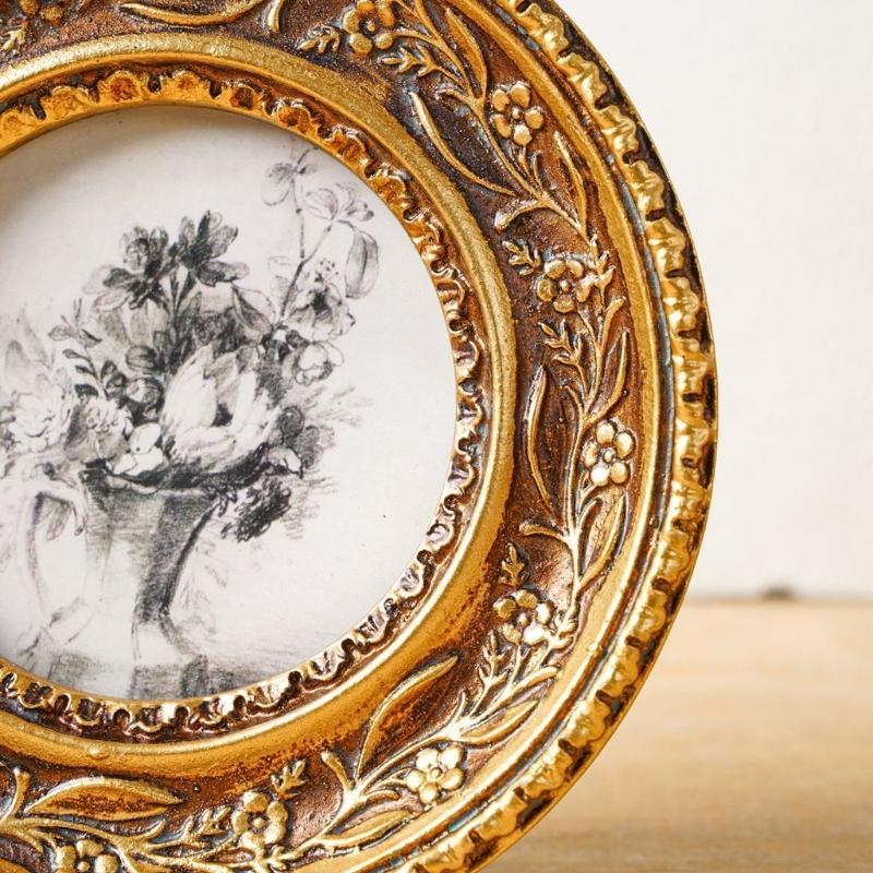 Круглая фоторамка из античной  – обзор и цена Rattan Mirror Round