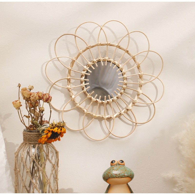 Подвесное зеркало из ротанга с – обзор и цена Rattan Mirror Round