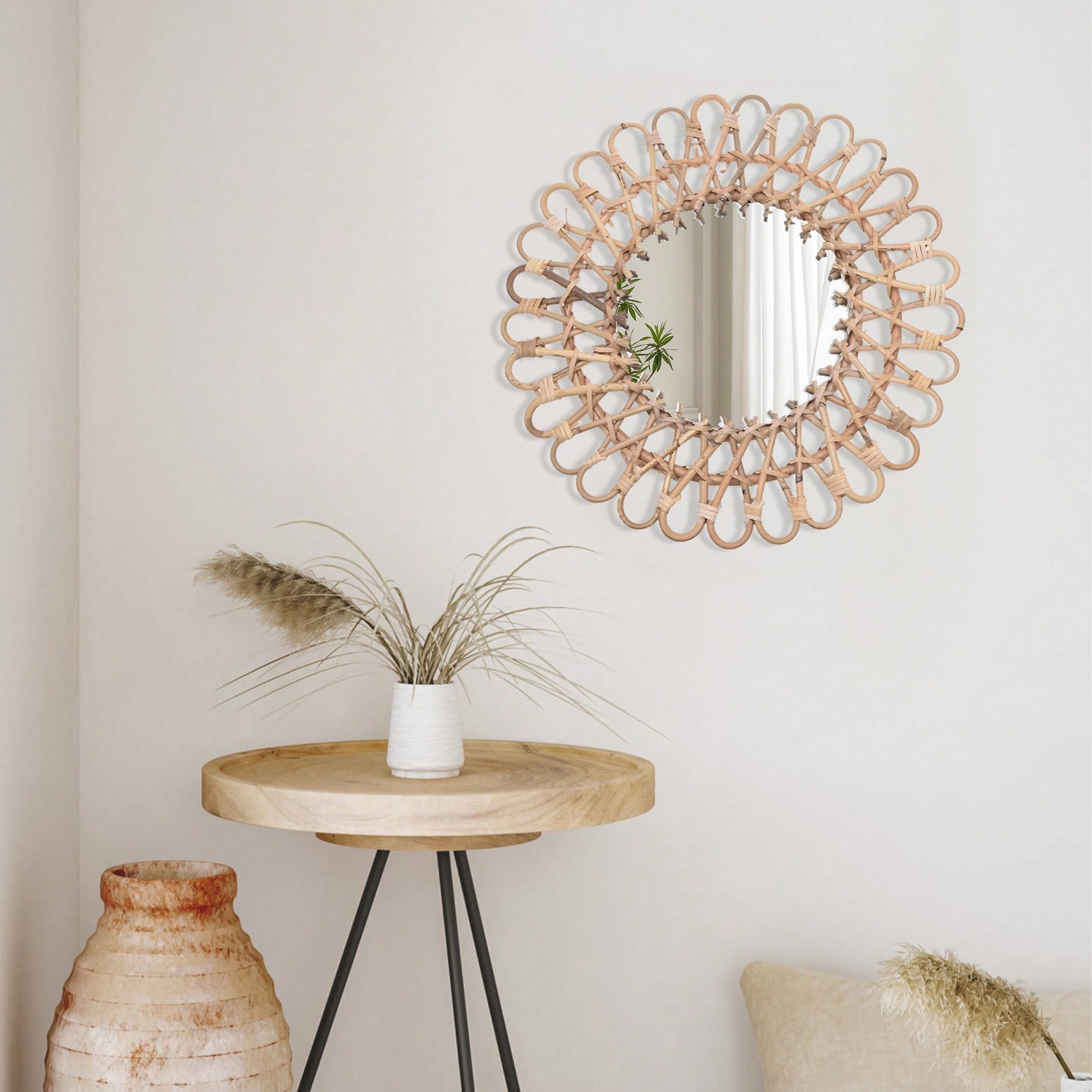 Круглое зеркало из ротанга, кр – обзор и цена Rattan Mirror Round