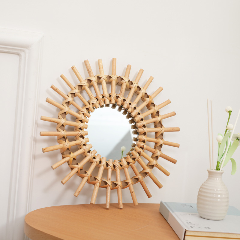 Настенное зеркало из ротанга в – обзор и цена Rattan Mirror Round