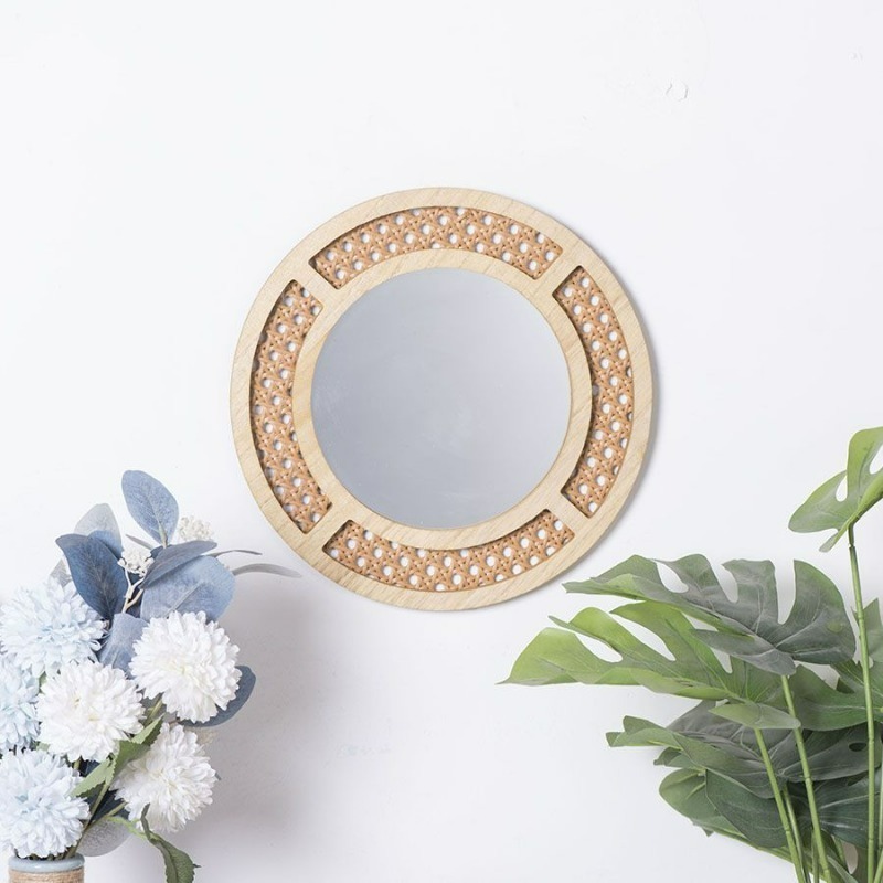 Креативное декоративное зеркал – обзор и цена Rattan Mirror Round