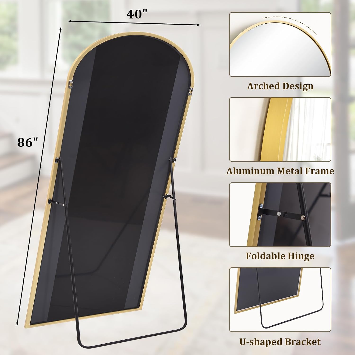 Зеркало в полный рост 86x40 дю – обзор и цена Arch Mirror Leaning