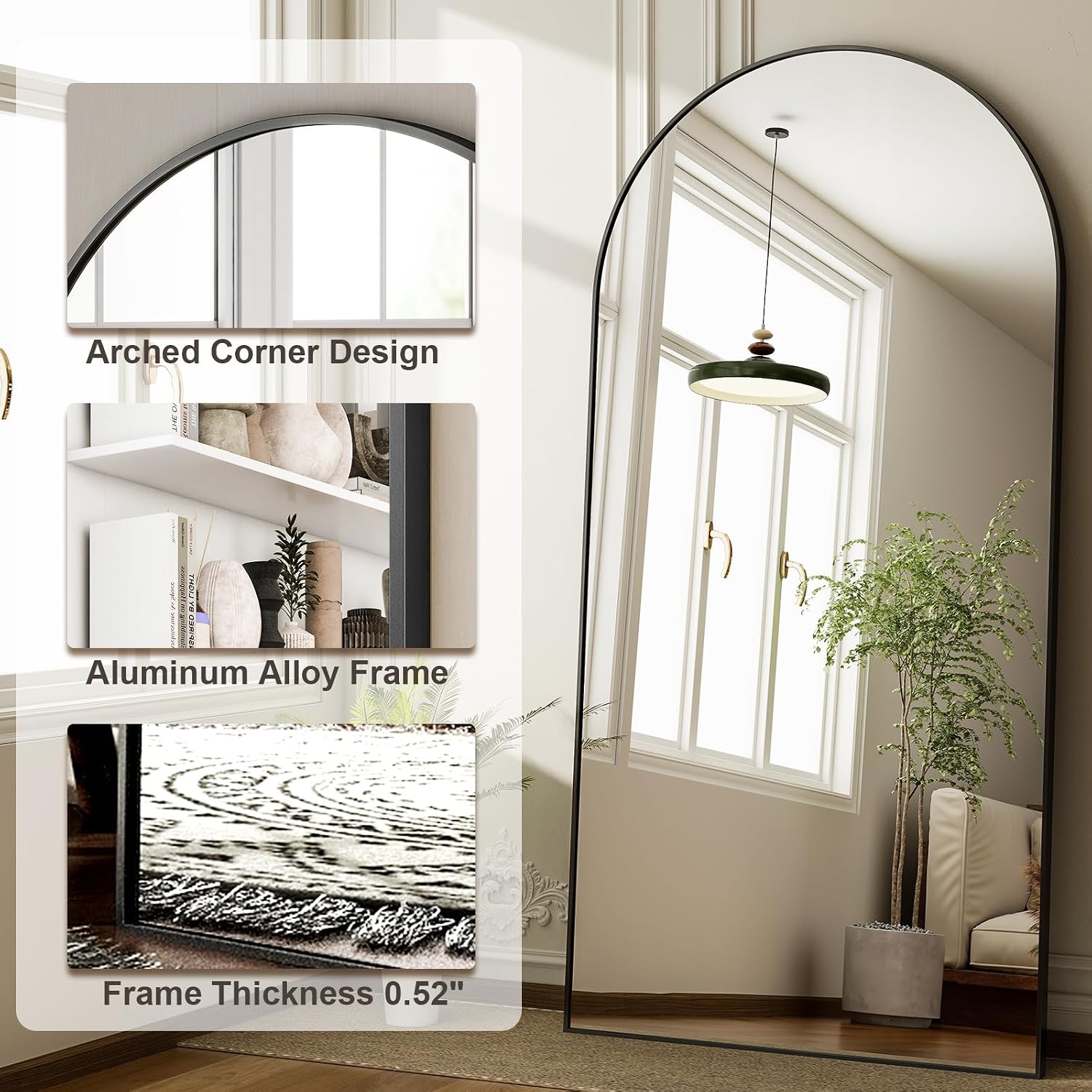 Зеркало в полный рост с арочно – обзор и цена Arch Mirror Leaning