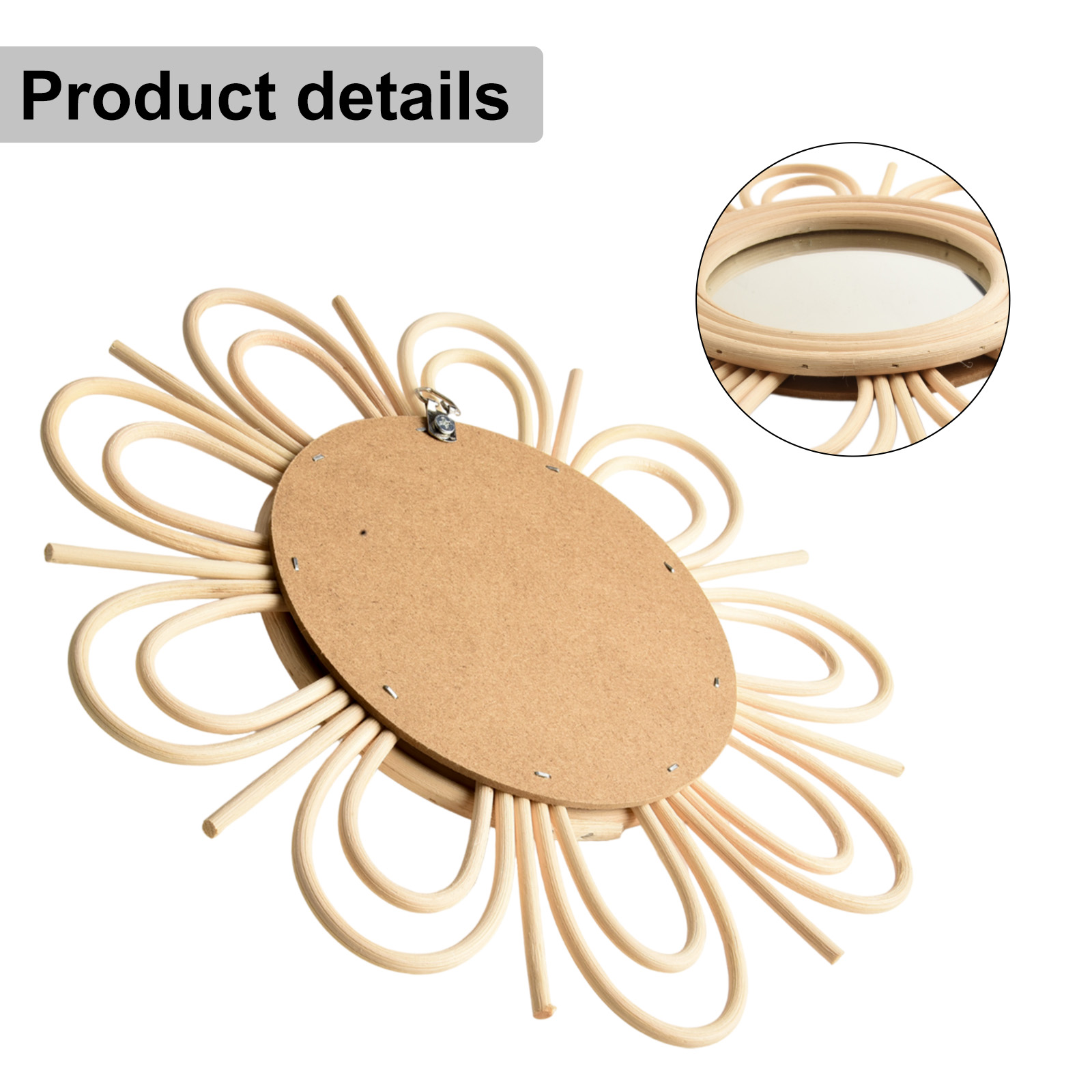 Богемное подвесное зеркало из  – обзор и цена Rattan Mirror Round