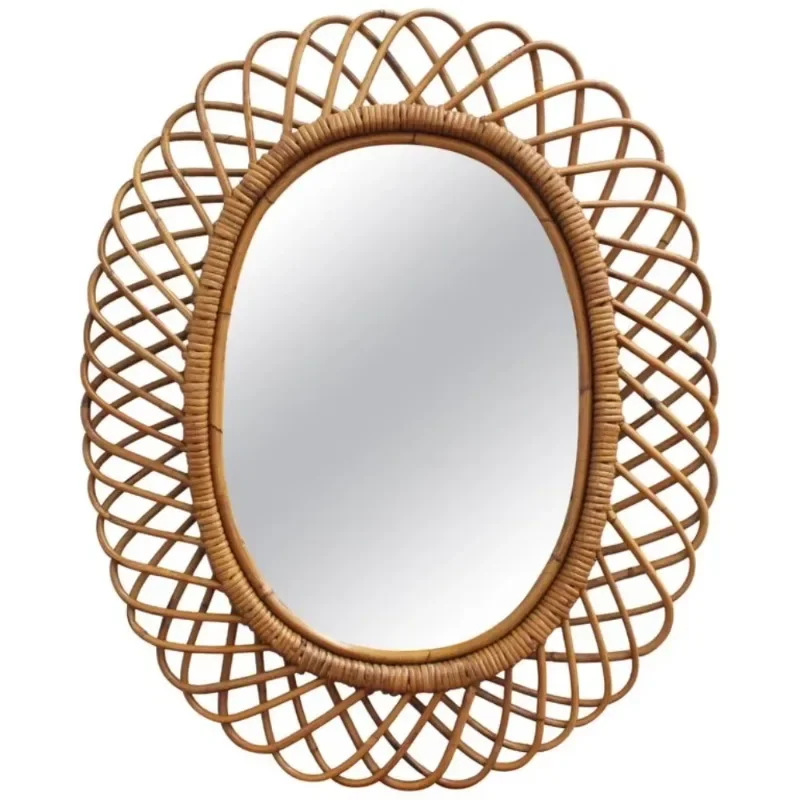 Современное круглое настенное  – обзор и цена Rattan Mirror Round